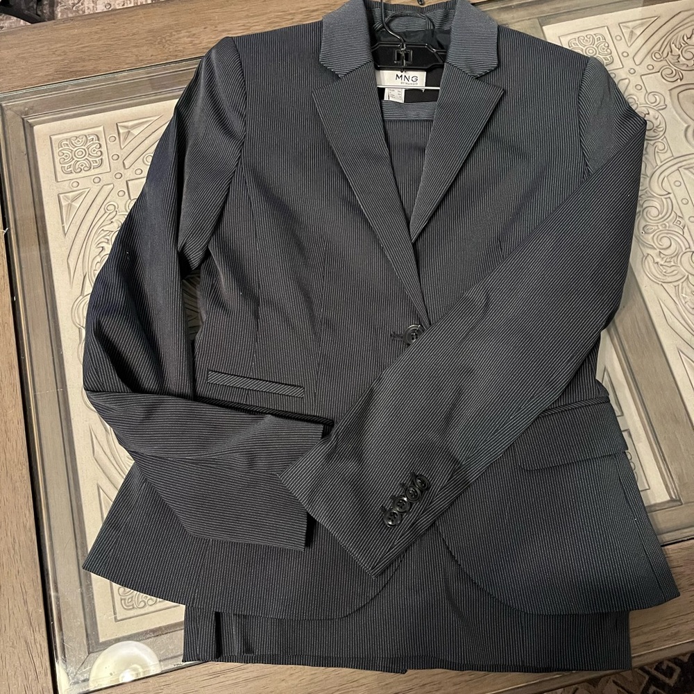 MNG Charcoal Pinstripe Women's Blazer